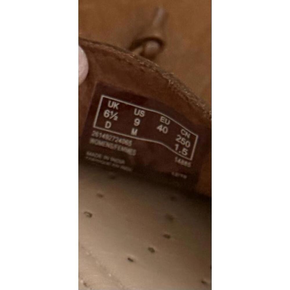 Clarks C Mocc Womens 9 Tan Leather Rawhide Laces Slip On Shoes - Picture 6 of 10